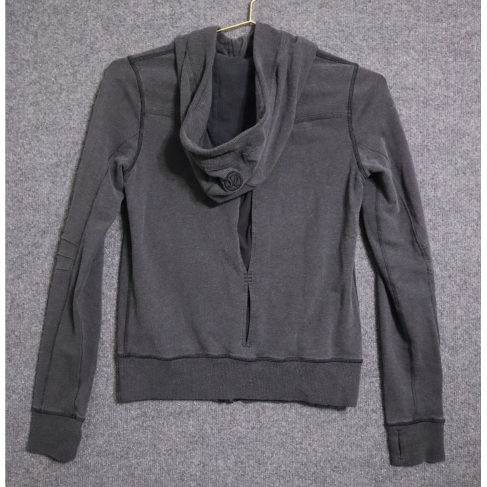 Lululemon Hoodie Women 2 Gray Full Zip Hoody Stretch Athleisure Everyday GUC - Picture 3 of 4